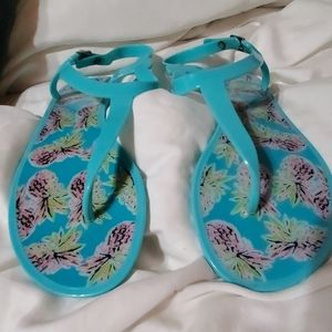 Plastic Light Blue Sandals Size 38 US Size 8